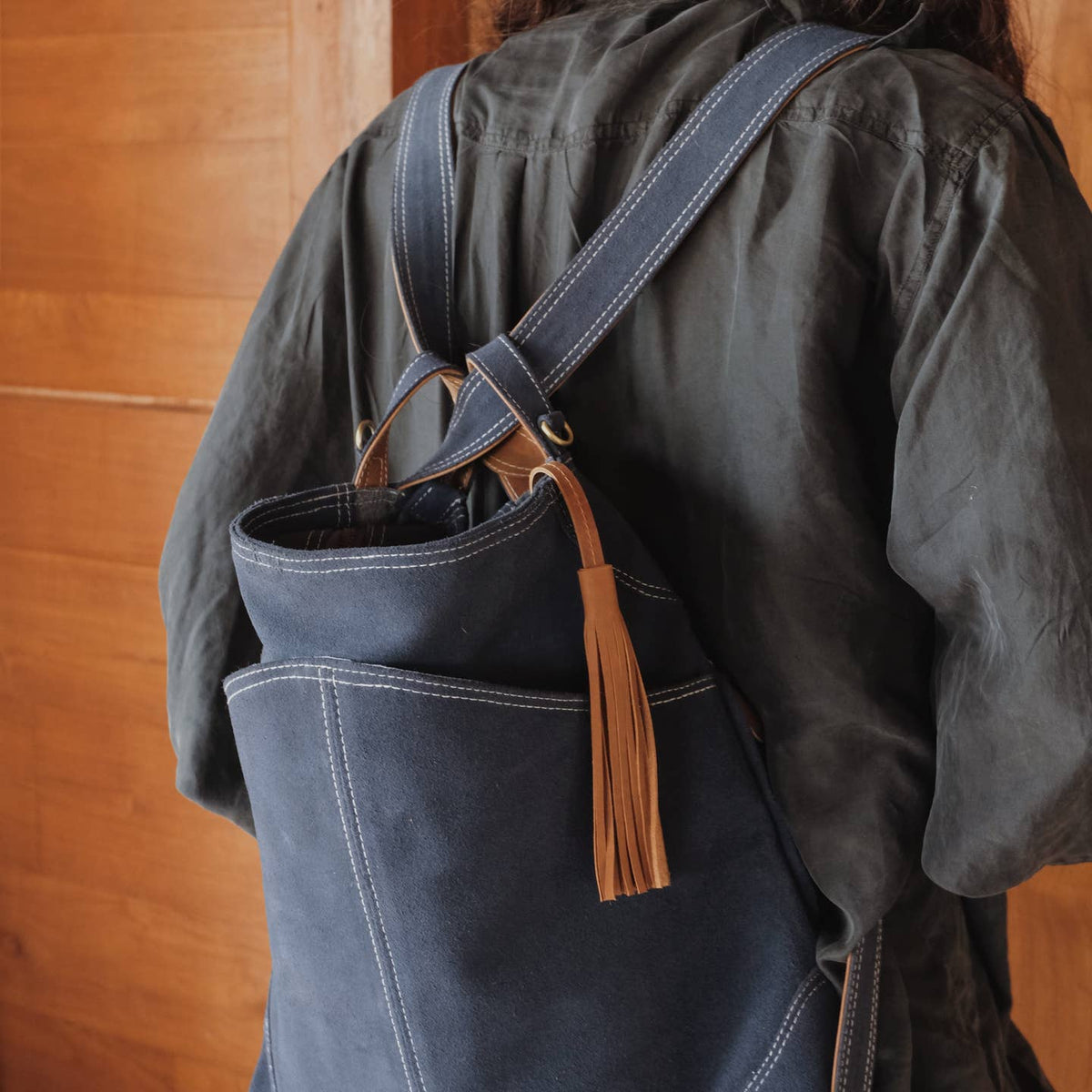 Evra Tote - Suede Denim