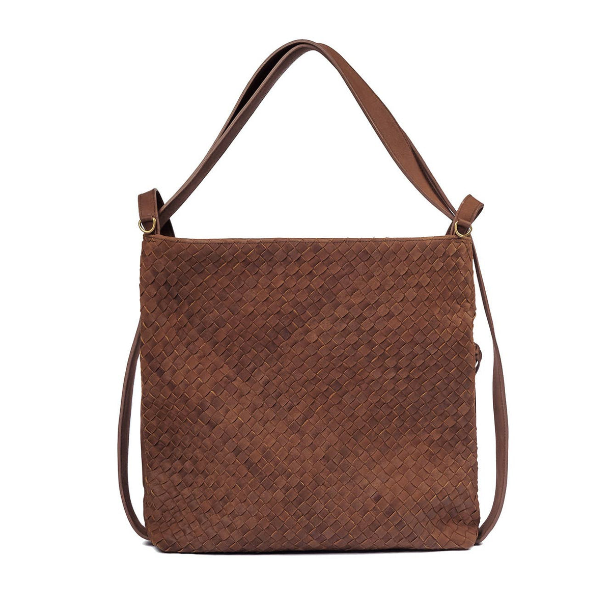 Woven Evra Tote - Dark Brown