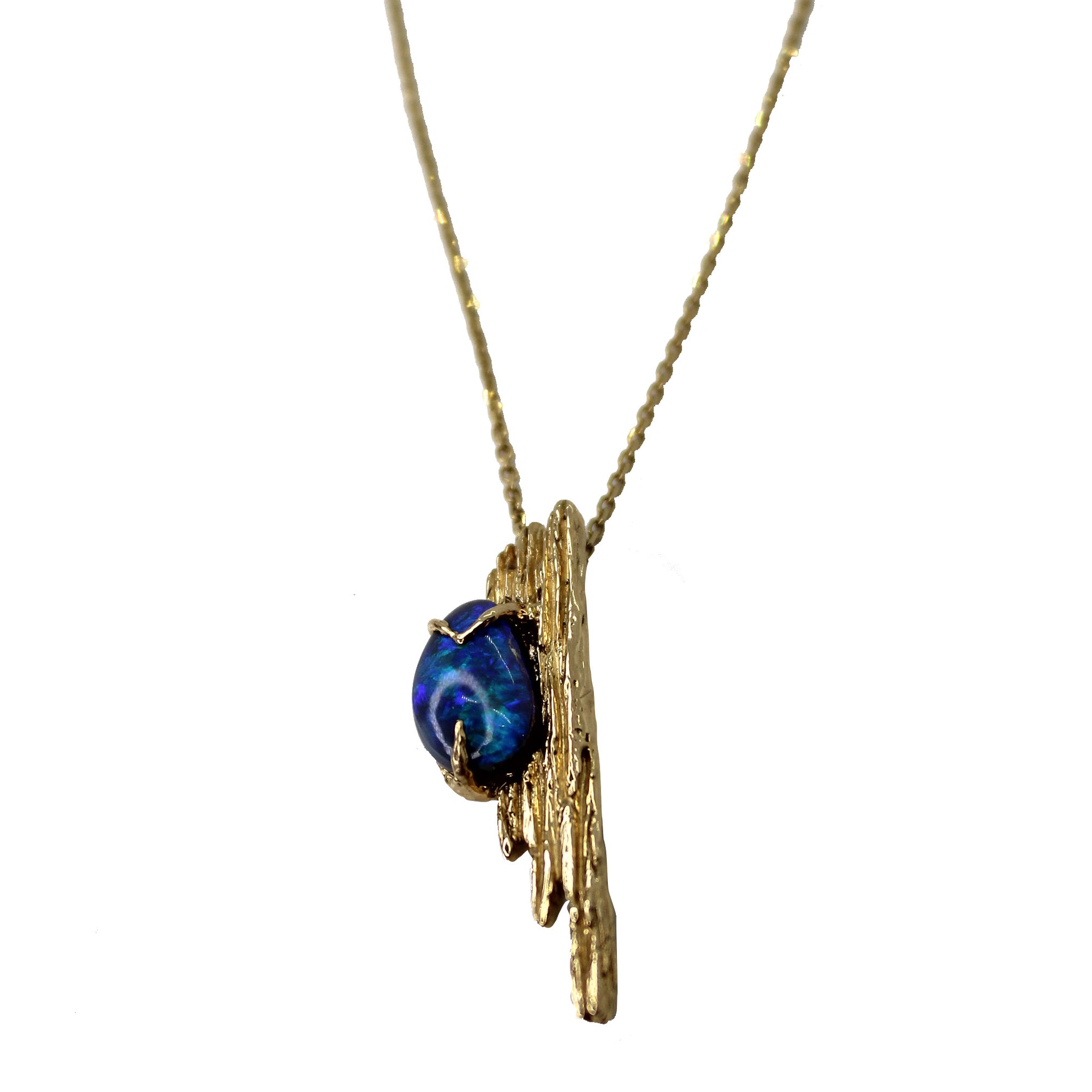 Ancient Opal + Organic Gold Necklace