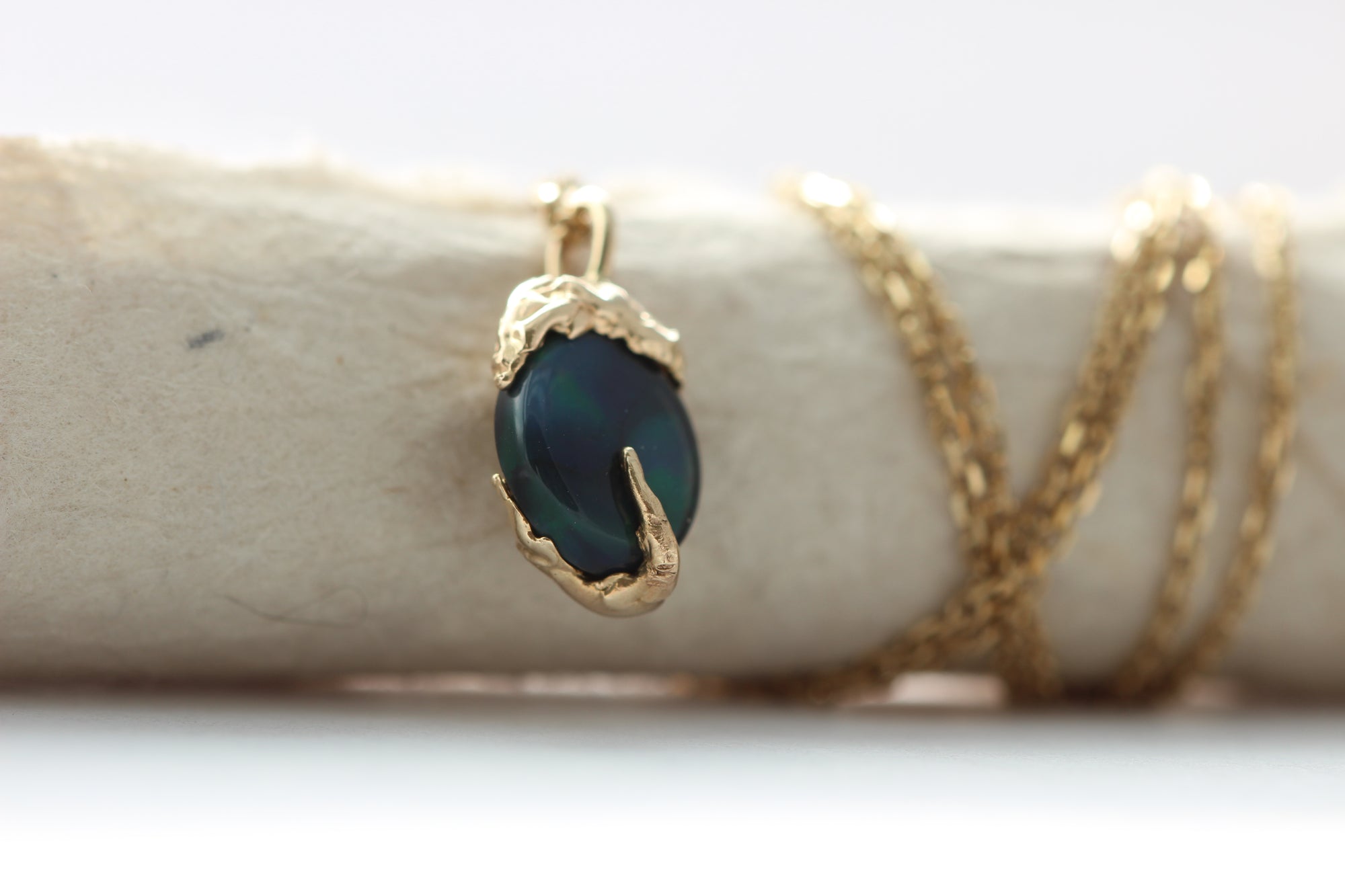 Ancient Opal + Gold Necklace