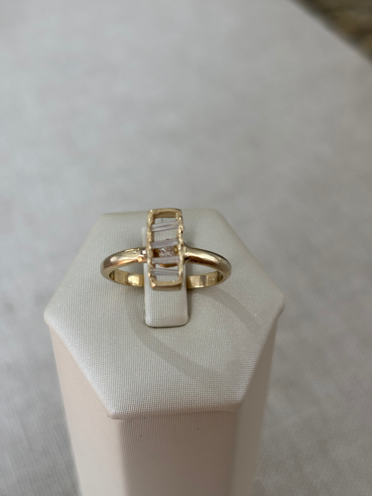 Horizontal Diamond + Gold Ring