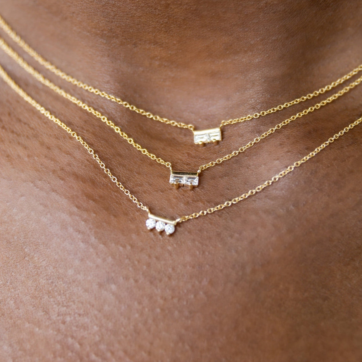 Sideline Necklace Round Diamonds