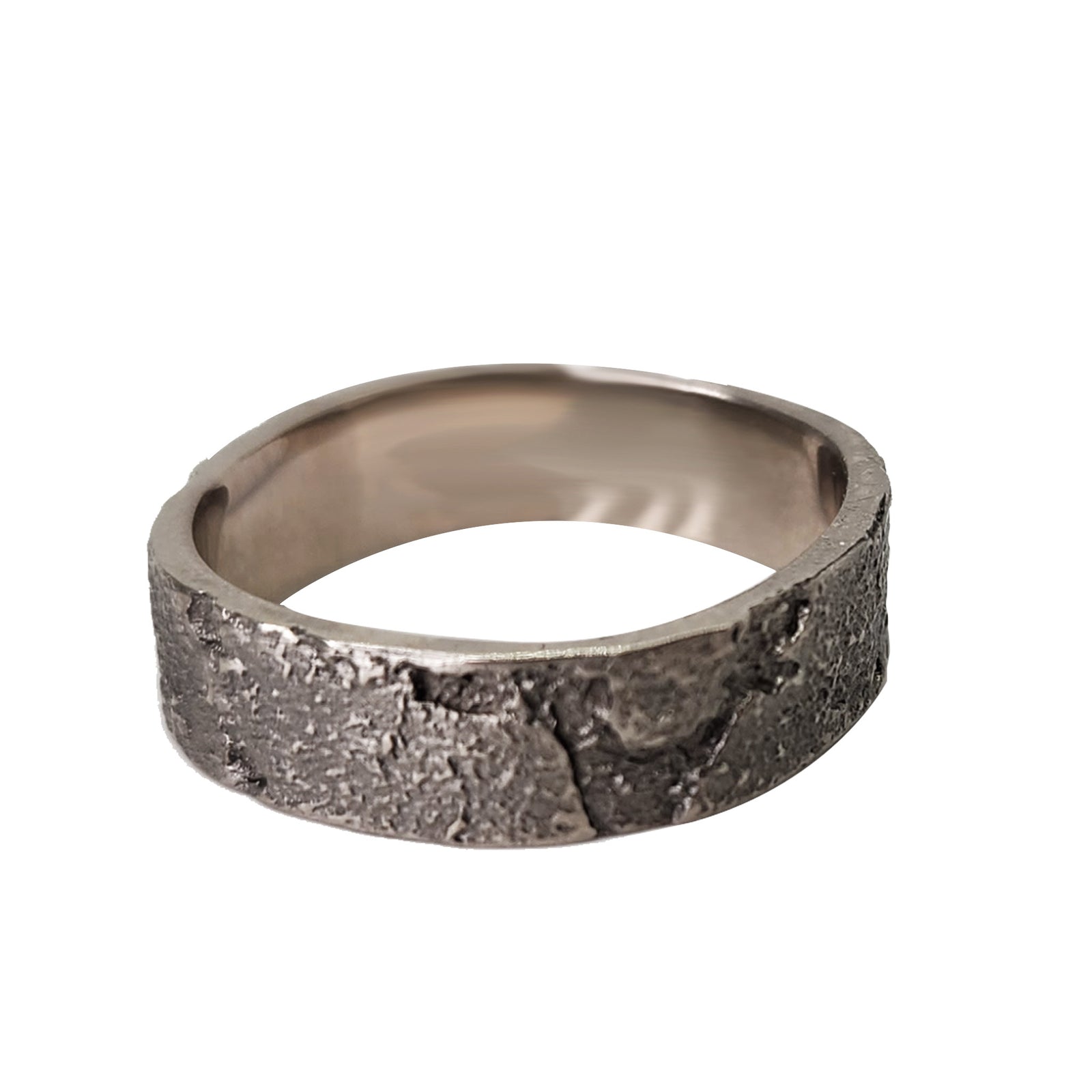 Mens Band Square Shank + 14K White Gold