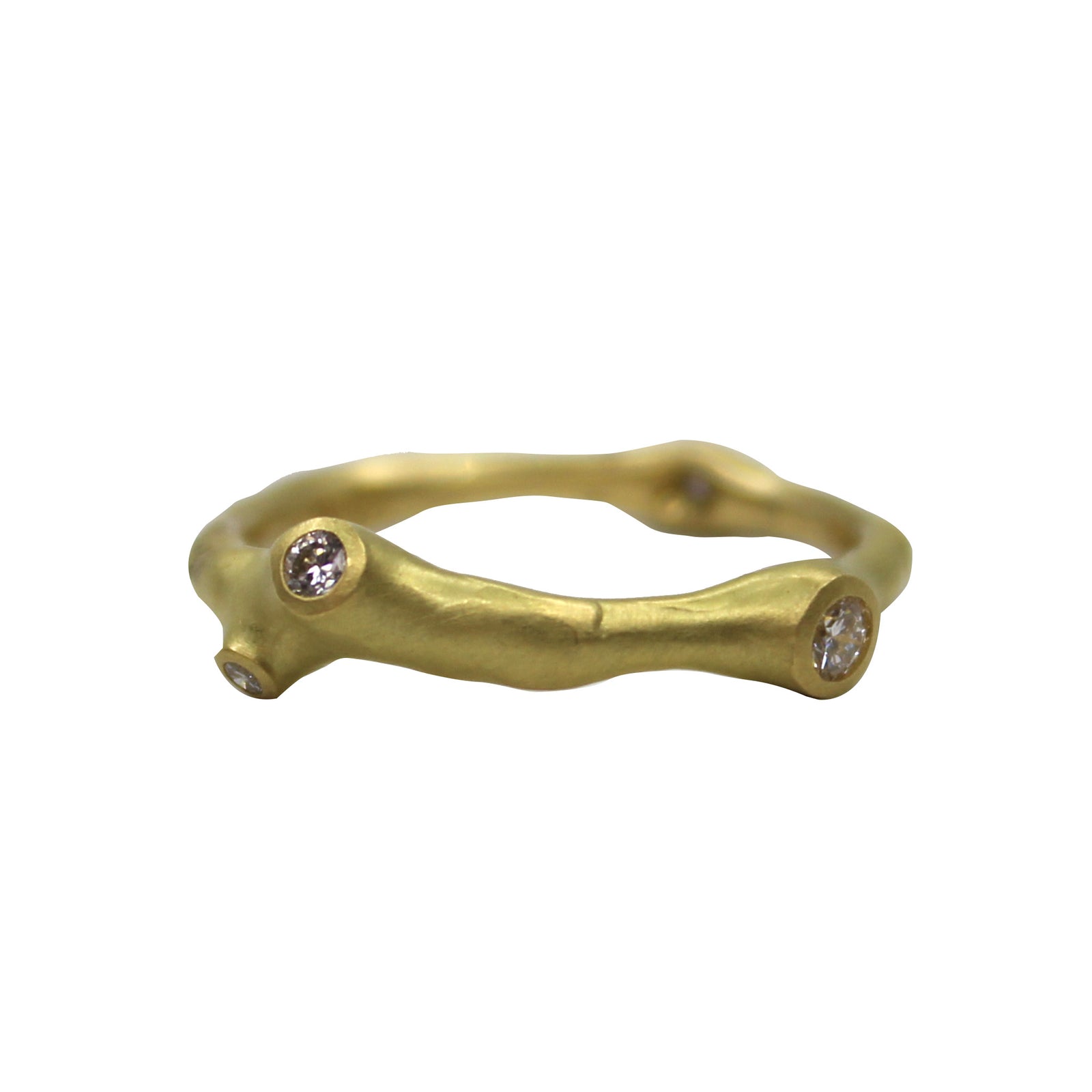 Barnacle Stacker Ring + White Diamonds