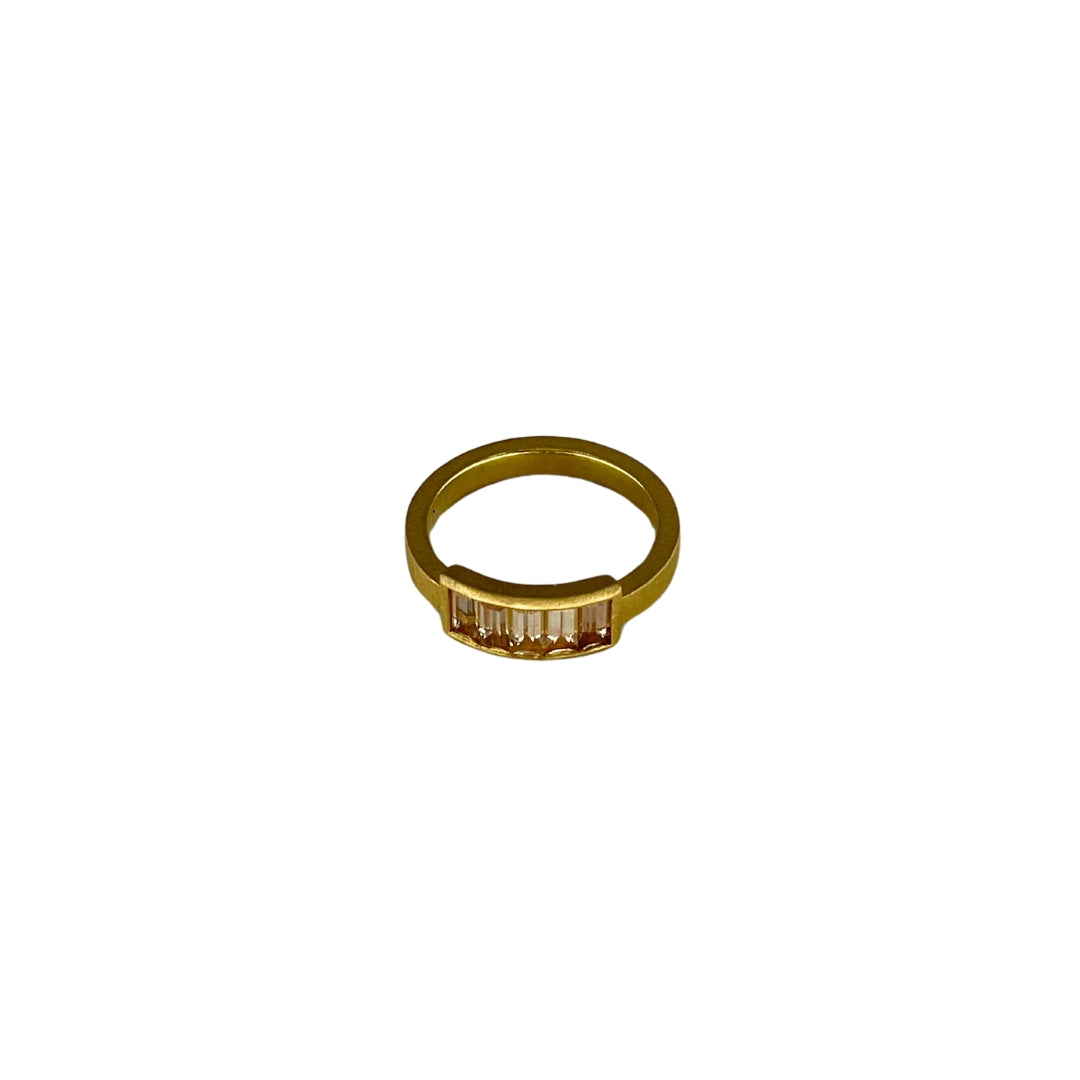 Sunstone + Gold Pinky Ring