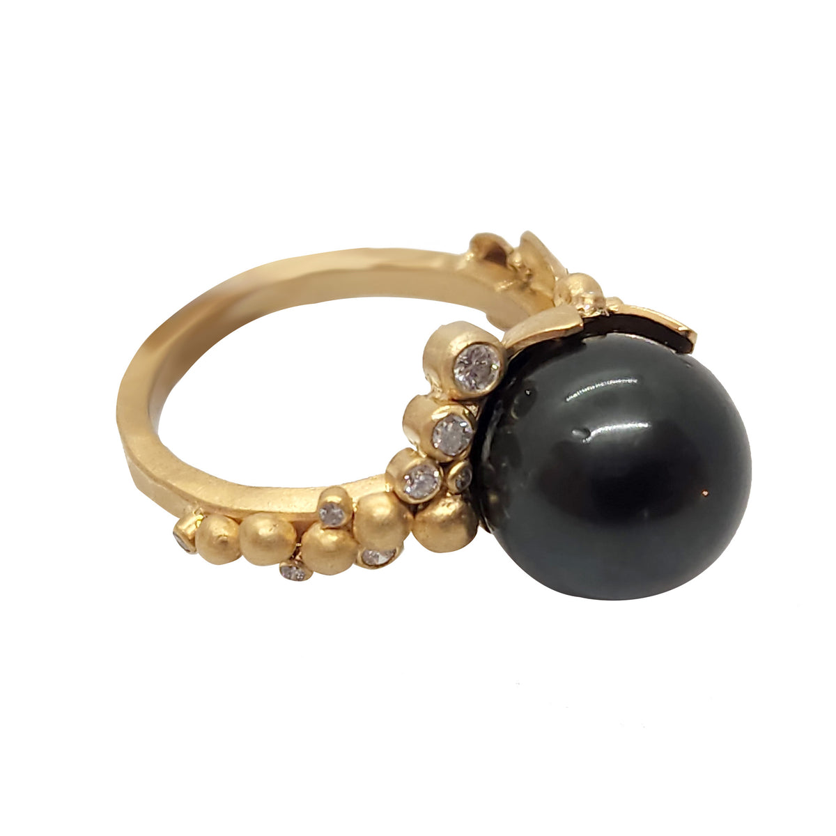 Tahitian Pearl + Diamond Ring