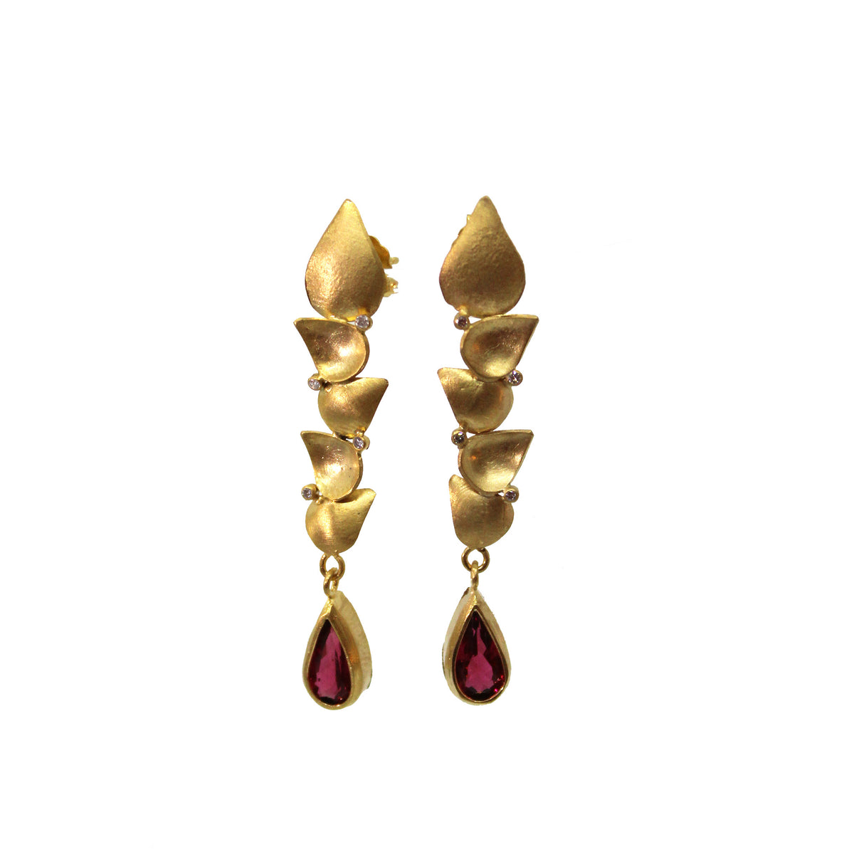Rubellite + Diamond Earrings