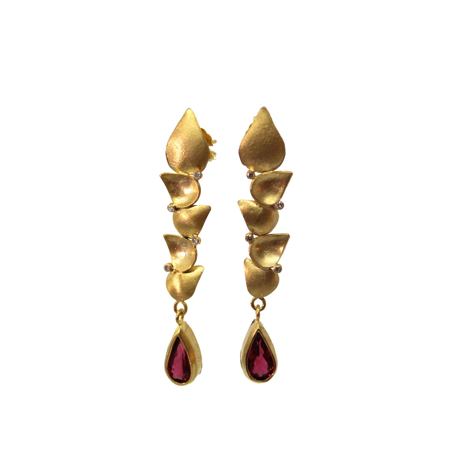 Rubellite + Diamond Earrings