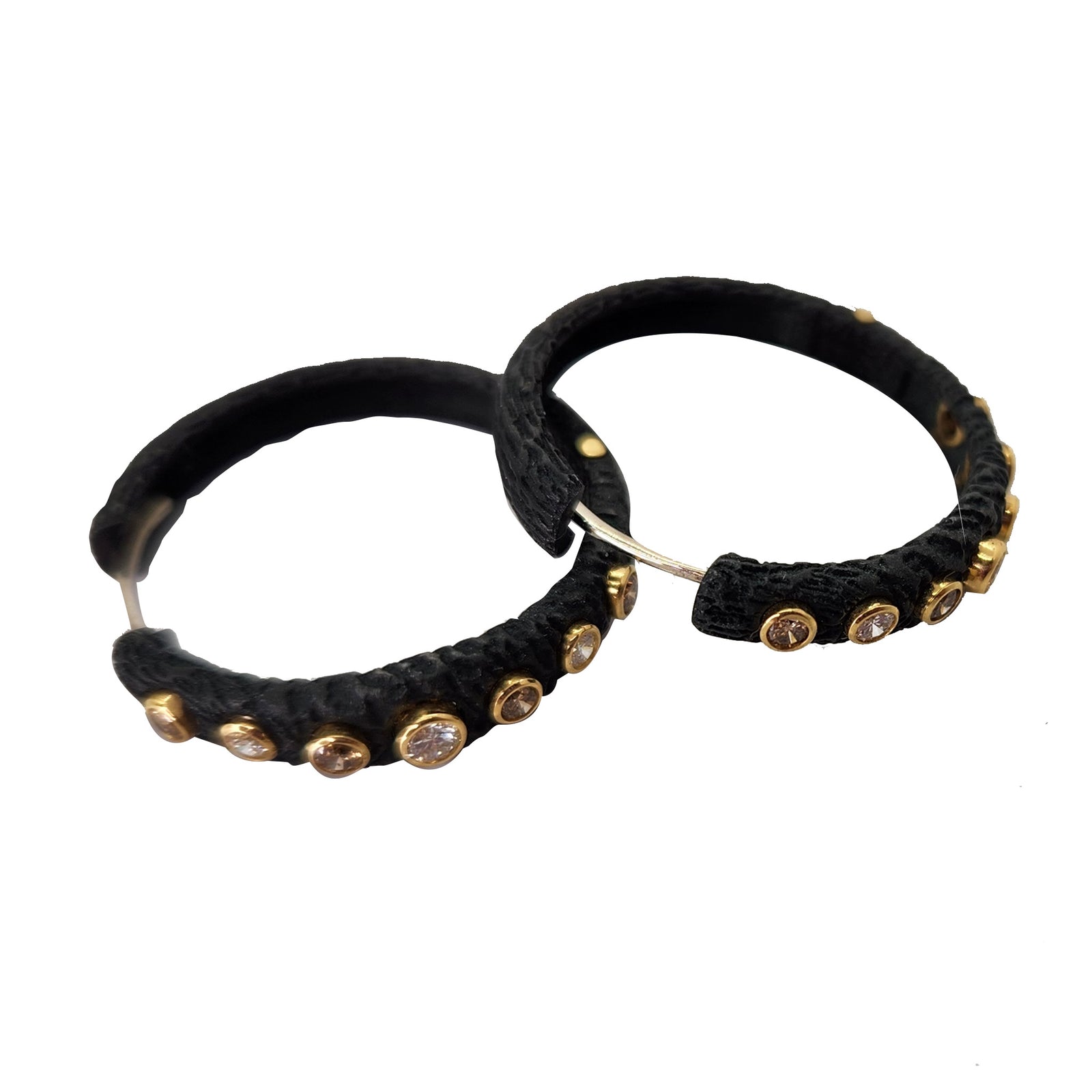 Pebble Bold Hinged + Diamond Hoops