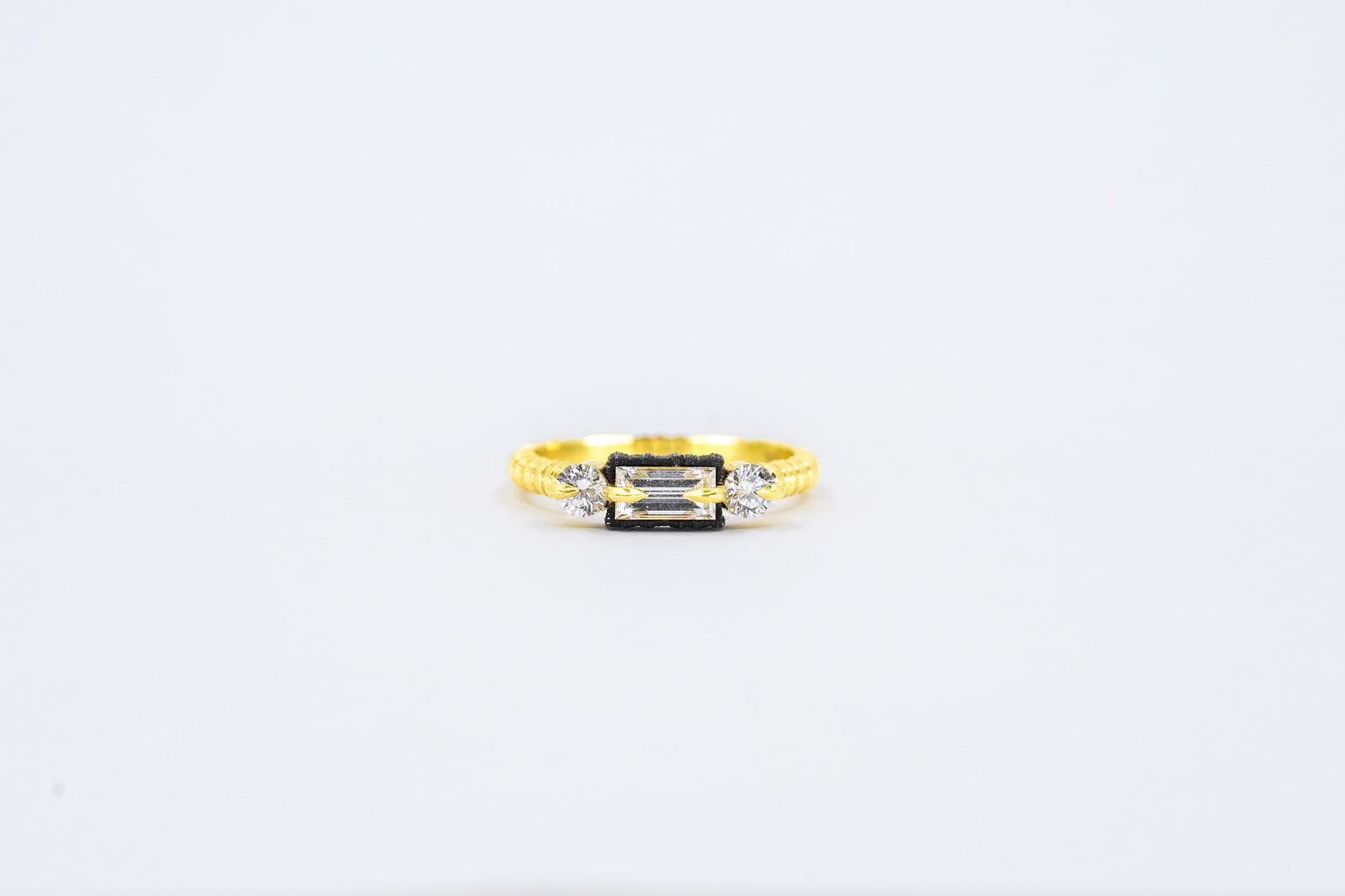 Chroma Triple Stone + Diamond Ring