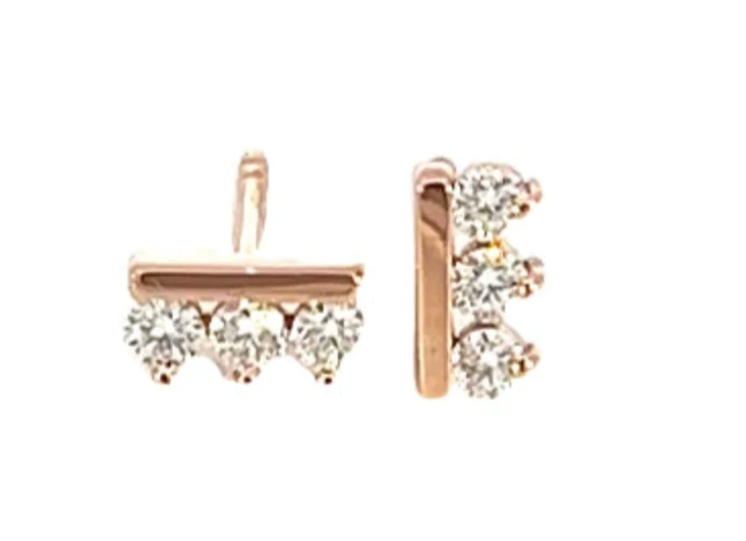 Sideline Earrings + Rose Gold