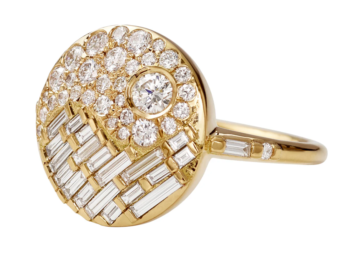 Duo Baguette and Brilliant Cut Diamond + Engagement Ring
