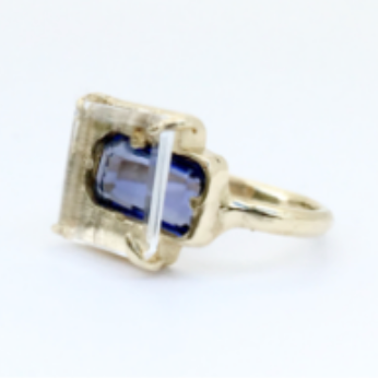 Iolite + Rock Crystal Ring