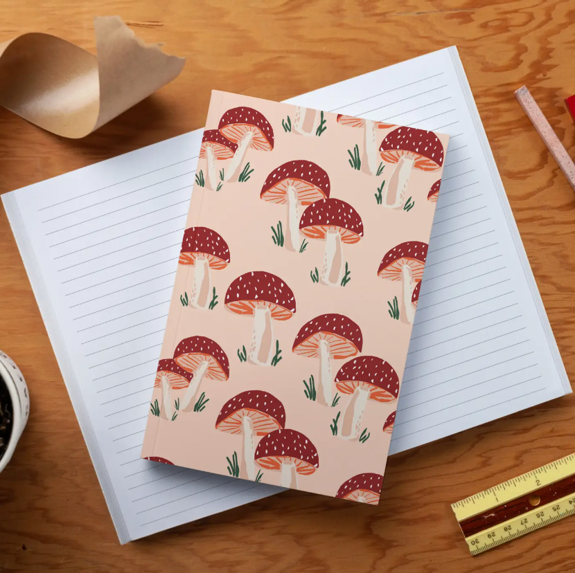 Peach Mushrooms + Journal Notebook