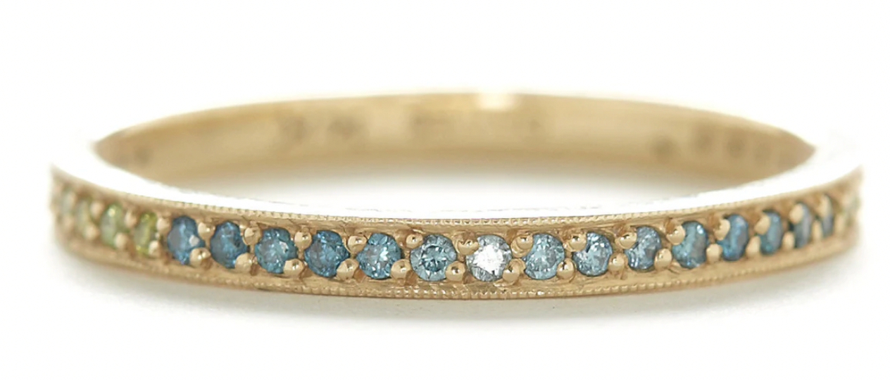 Green Ombre + Pave Diamond Ring