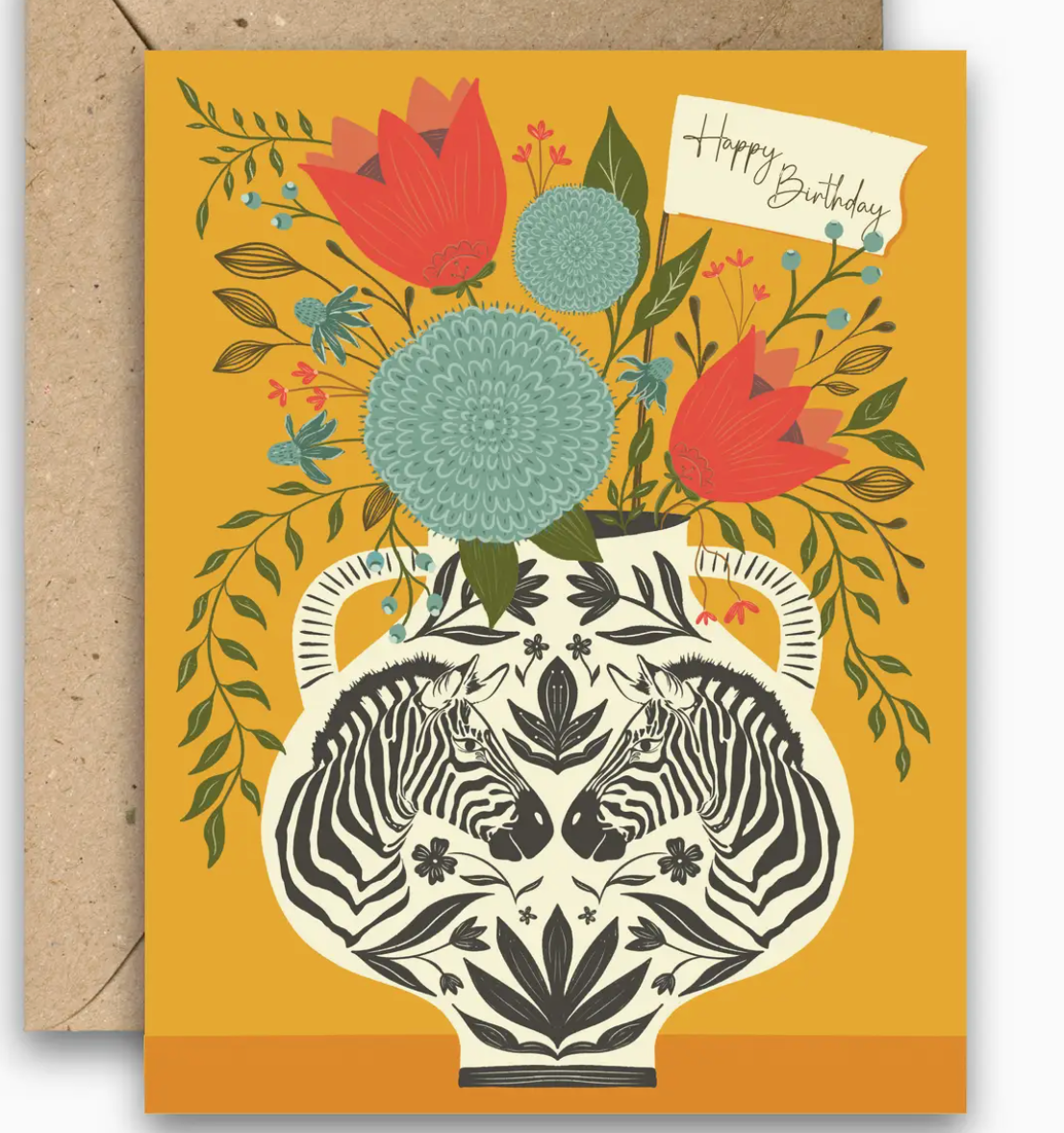 Happy Birthday Zebra + card