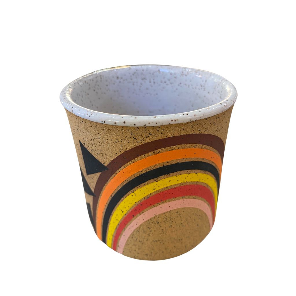 Geometric + Rainbow Ceramic Tumbler