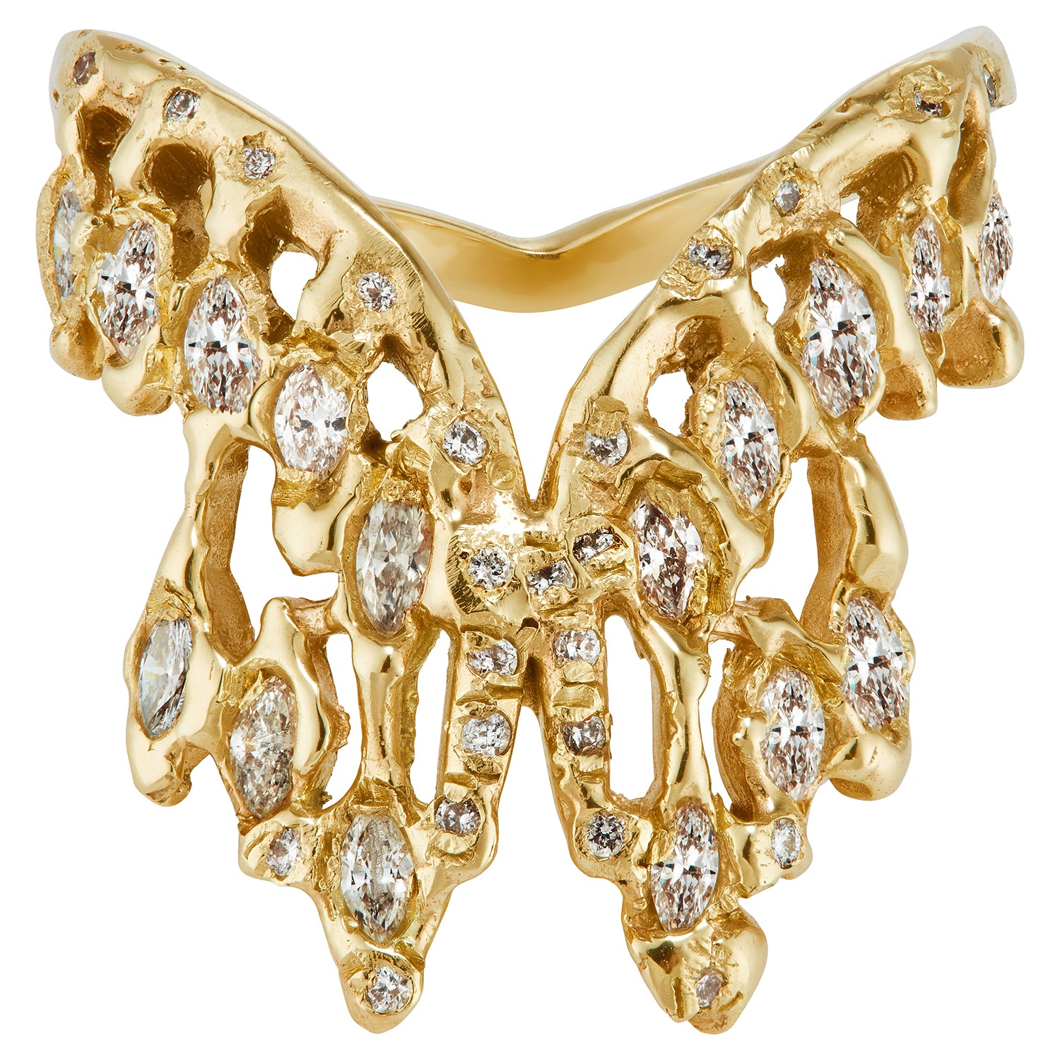 OOAK White Diamond Scatter Crown + V-Shape Band