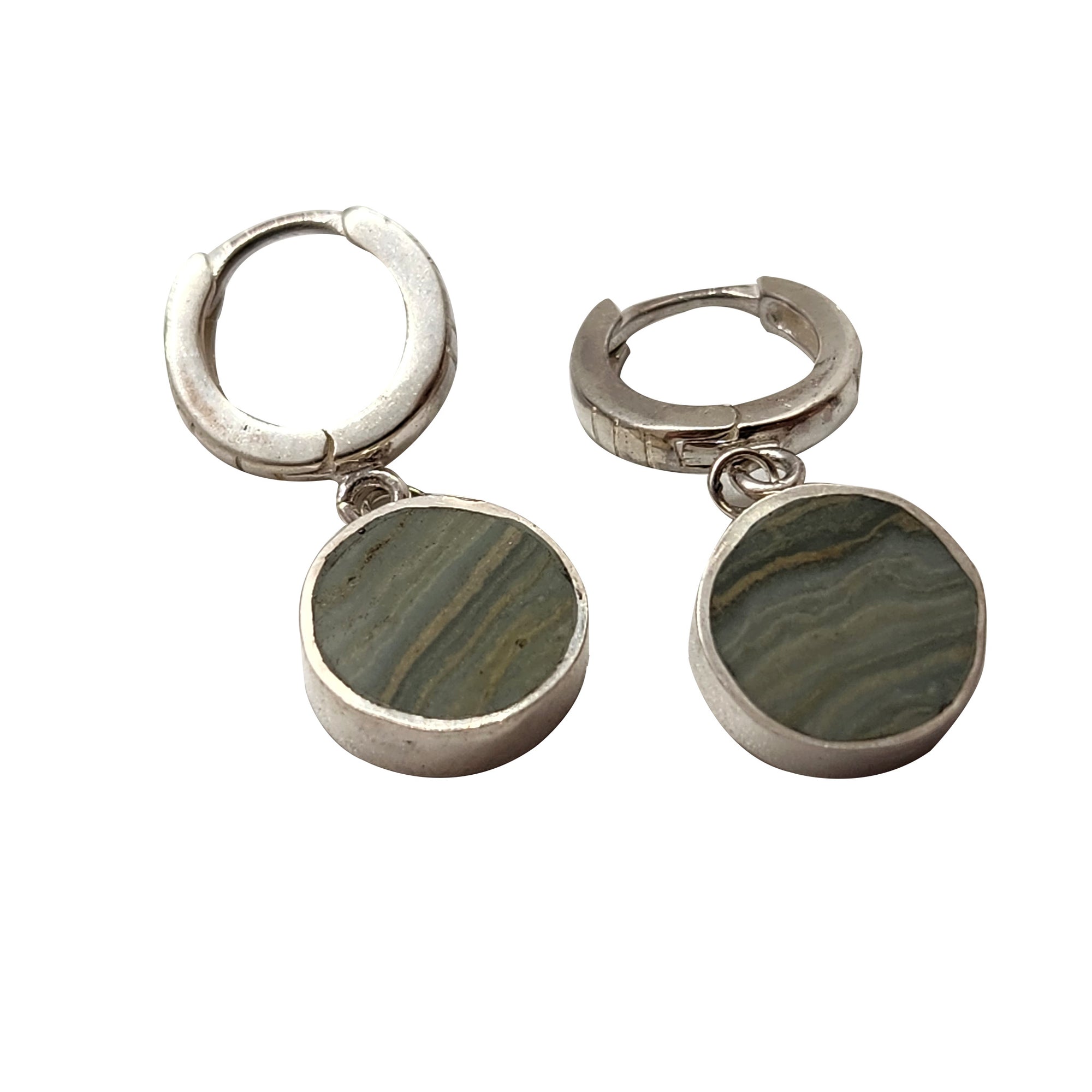 Silver + Petrified Wood Earrings