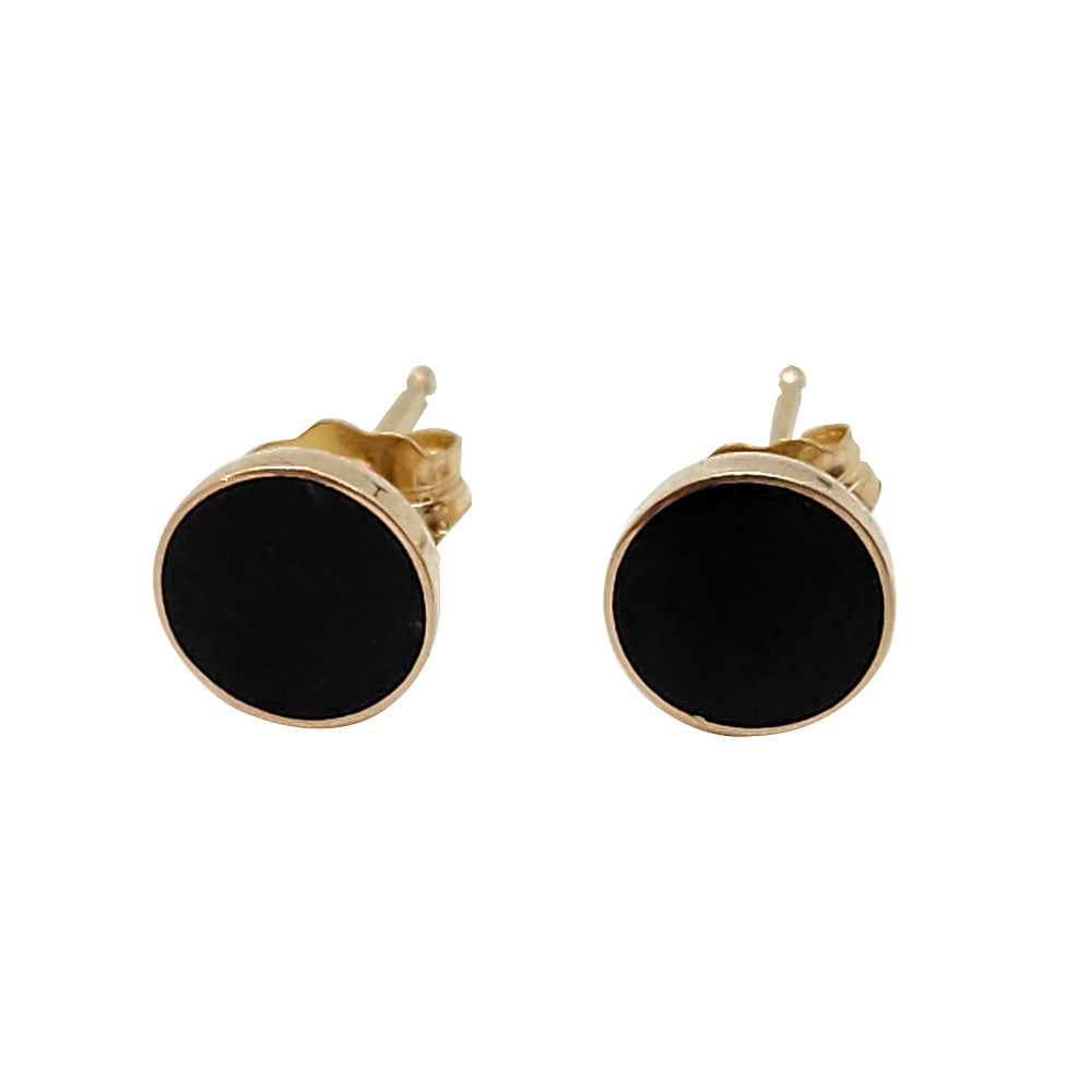 Circ Studs + Black Jade