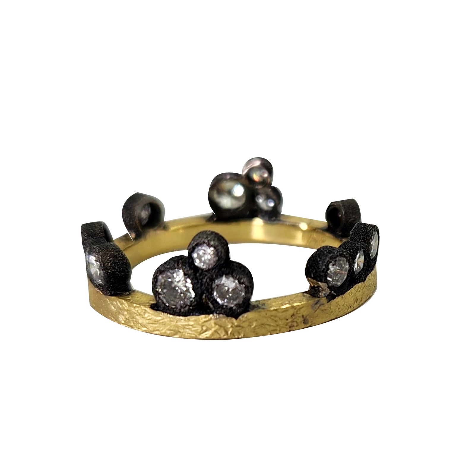 Gold Band with 14 Side Diamonds