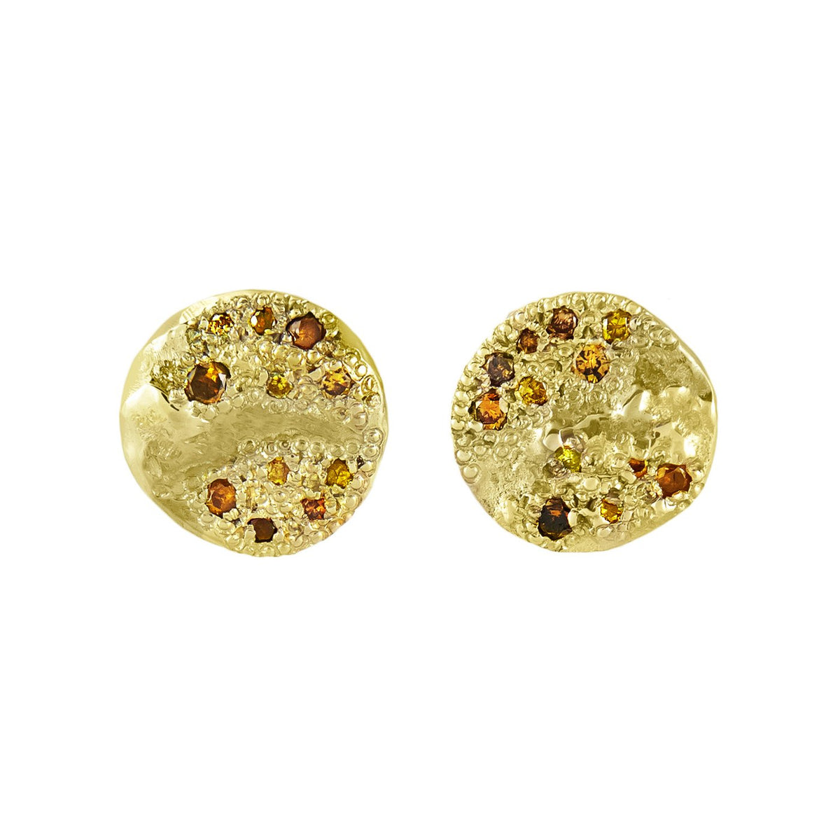 Orange + Yellow Diamond Studs
