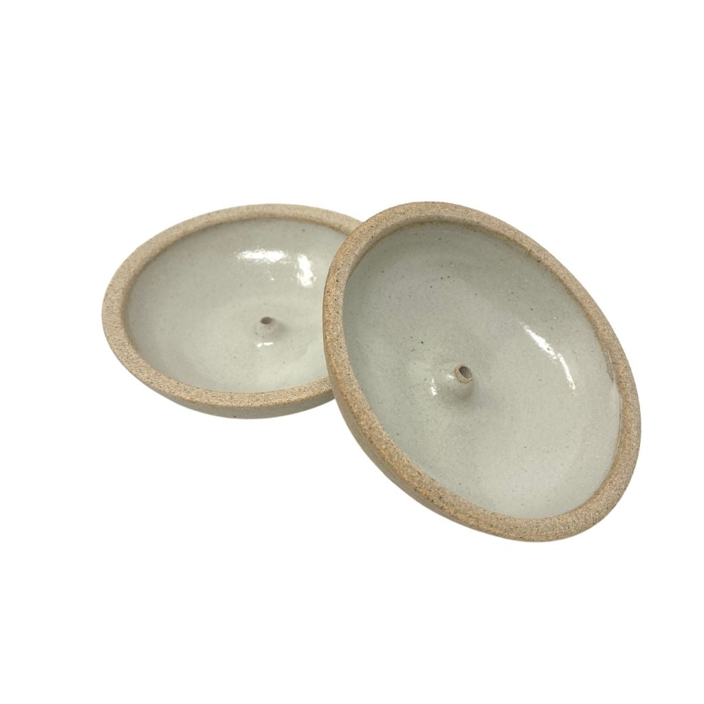 Stoneware Incense Holder + Piker White