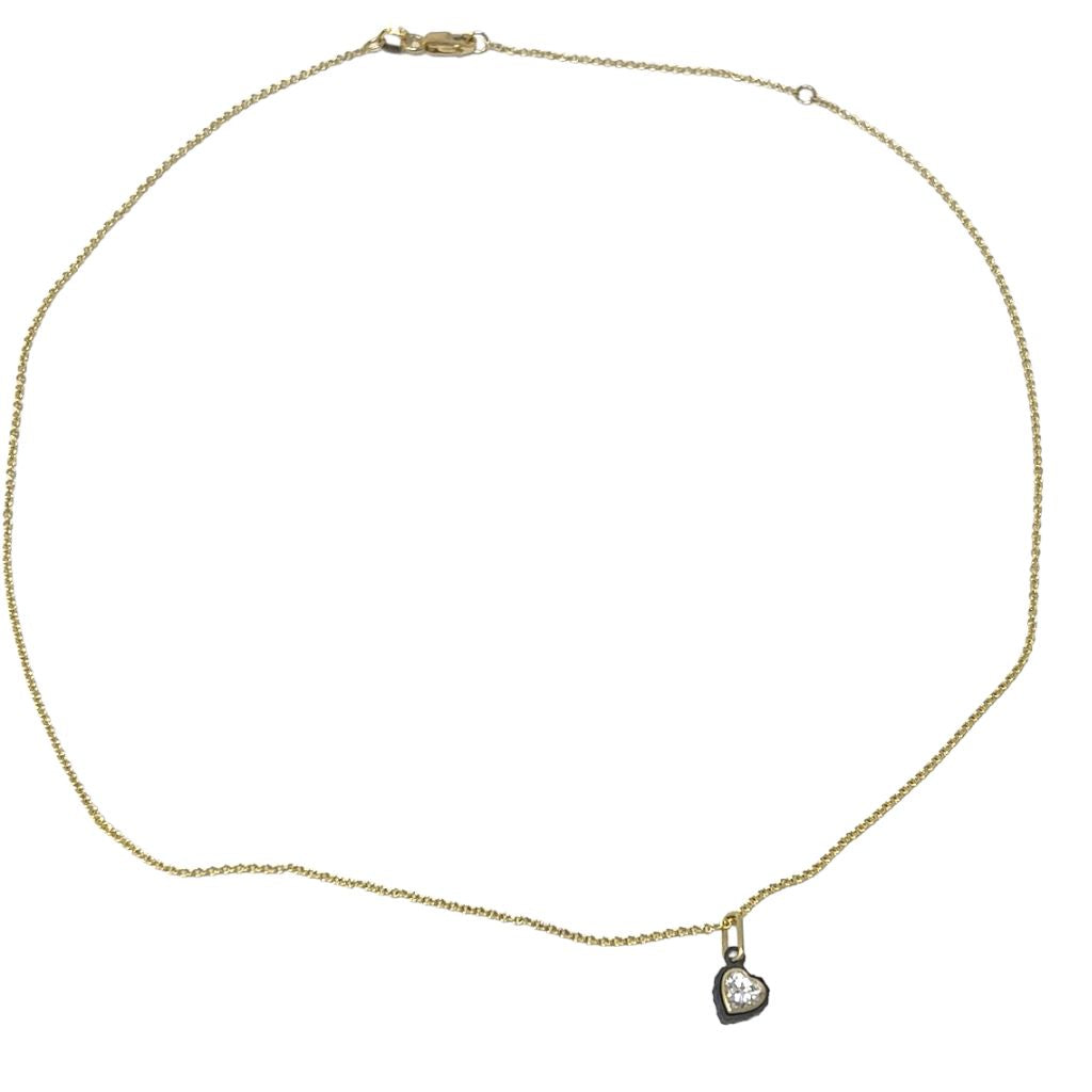 Chroma Bezel Pendant + Heart-Cut Diamond