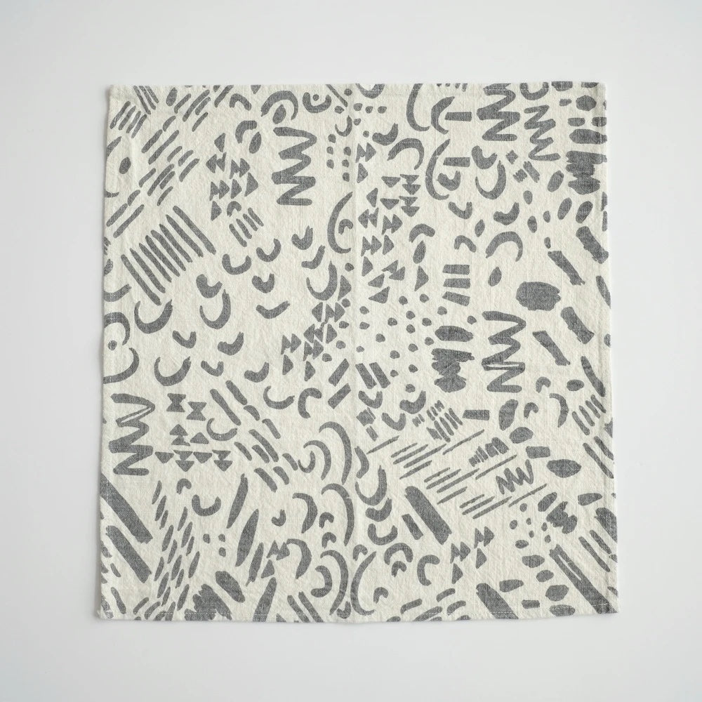 Napkins + Set of 2 + Dashes & Moons Charcoal