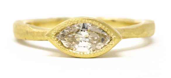 All Seeing Champagne Marquise + Diamond Ring
