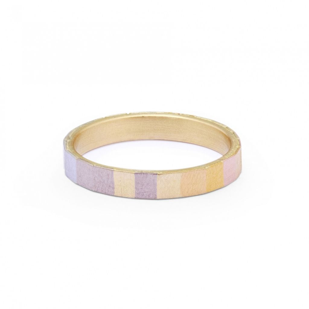 Rainbow Bold Wide + Faceted Band