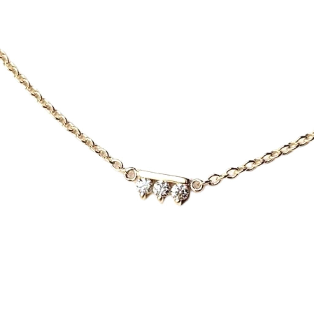 Sideline + Round Diamond Necklace