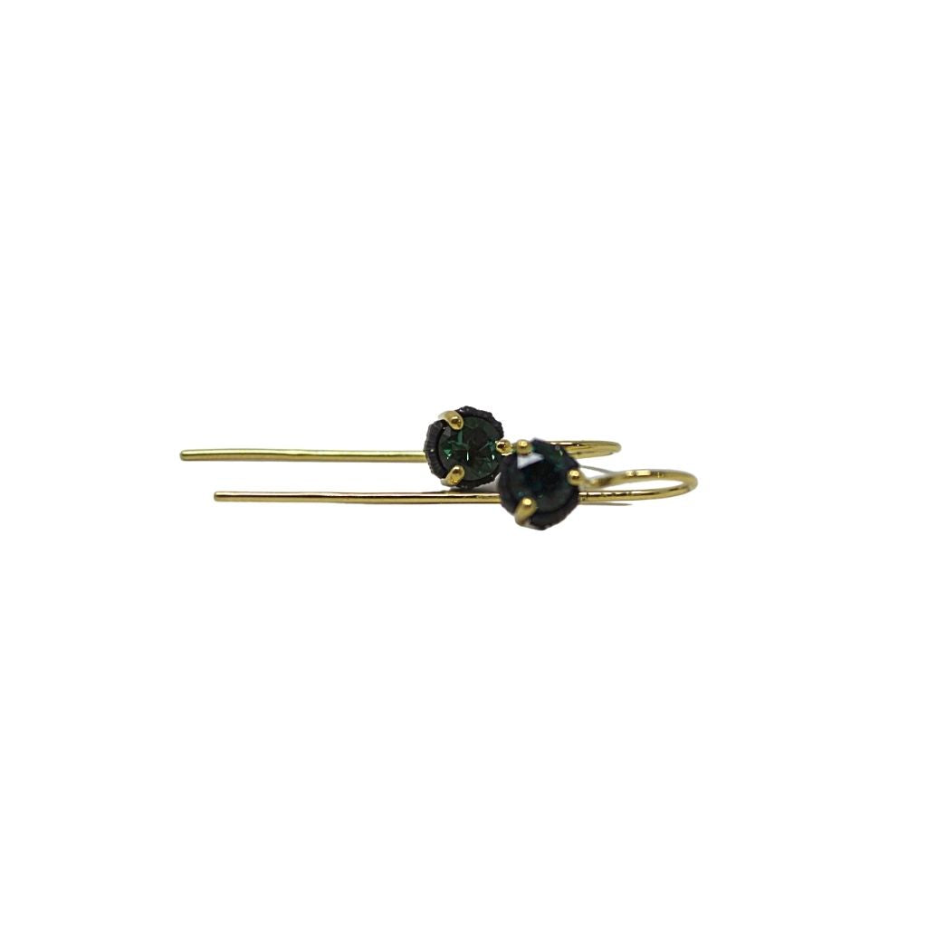 Chroma Long Wire Earrings + Green Tourmaline