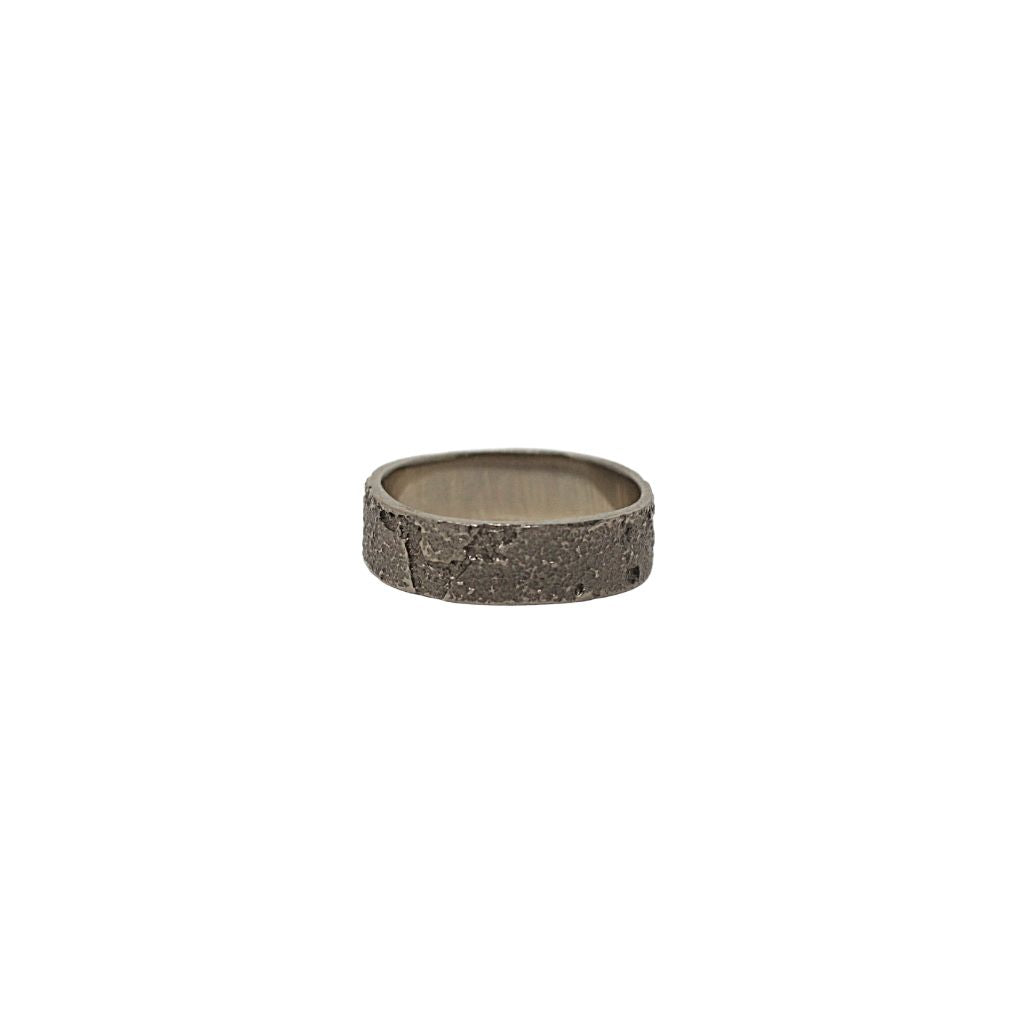 Mens Band Square Shank + 14K White Gold