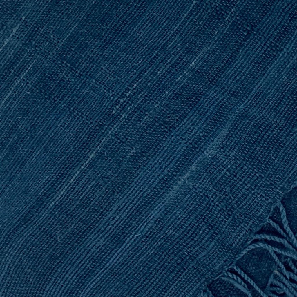 Large Handwoven Throw Blanket + Dark Blue