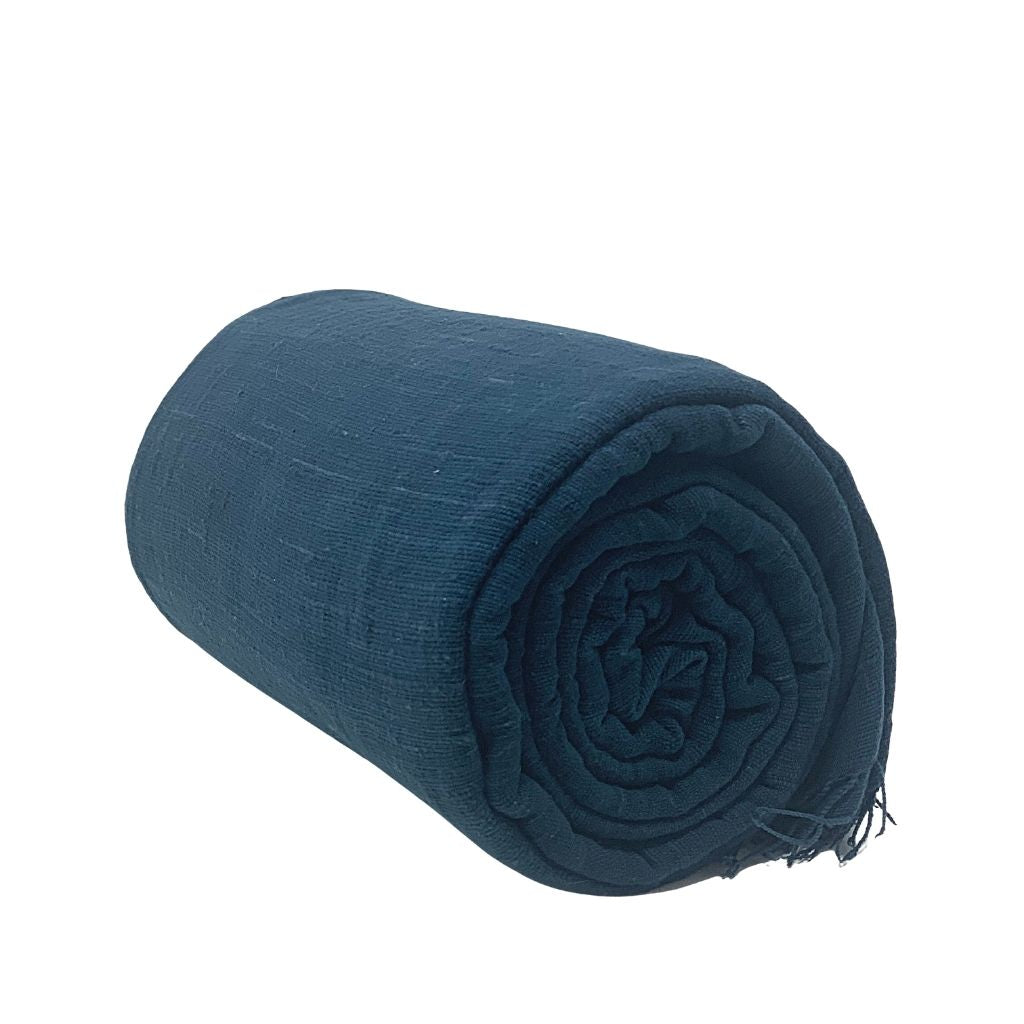 Large Handwoven Throw Blanket + Dark Blue