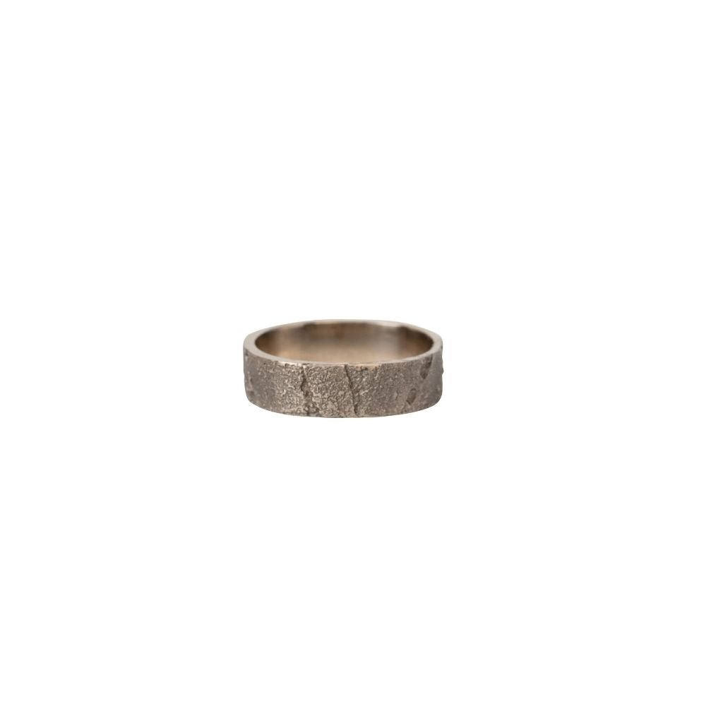 Mens Band Square Shank + 14K White Gold