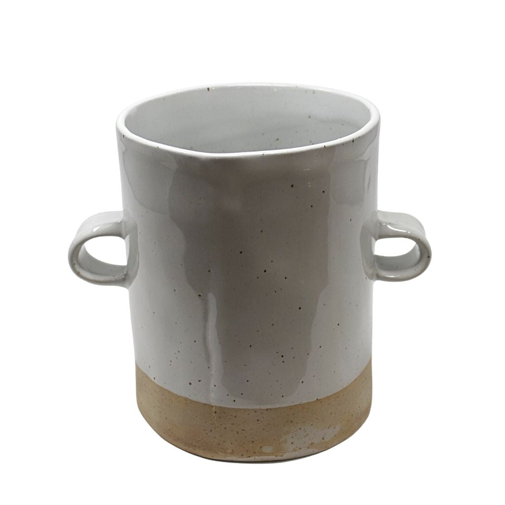 Handmade Ceramic Utensil Holder + Gloss White