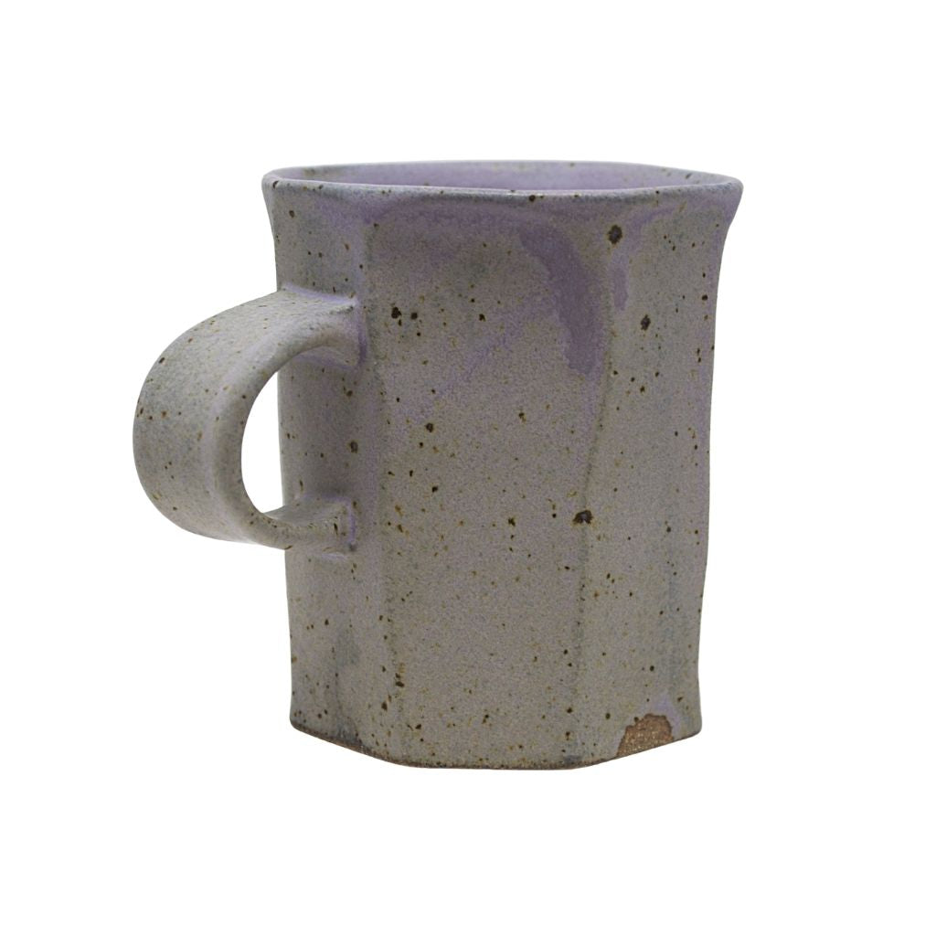 Handmade Ceramic Facet Mug + Lavendar