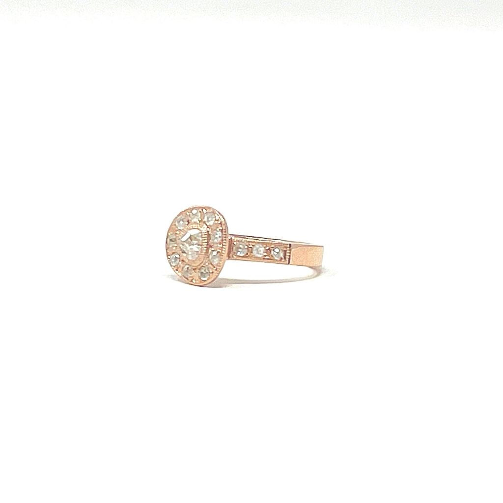 Peak Halo Ring + Rose Gold