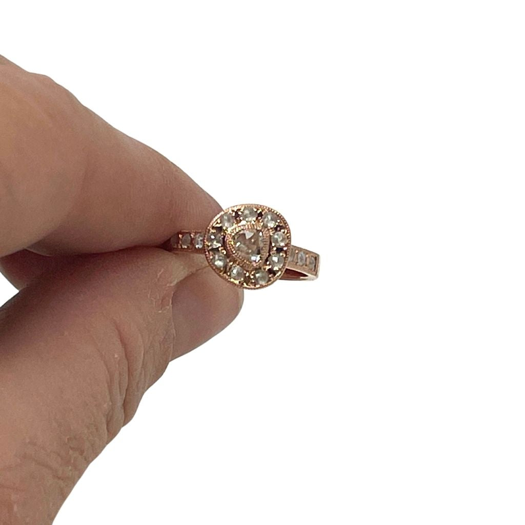 Peak Halo Ring + Rose Gold