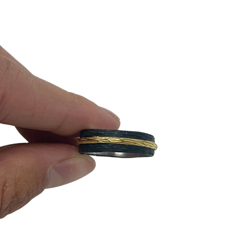 Pebble Raised Center Band + Cobalt Chrome