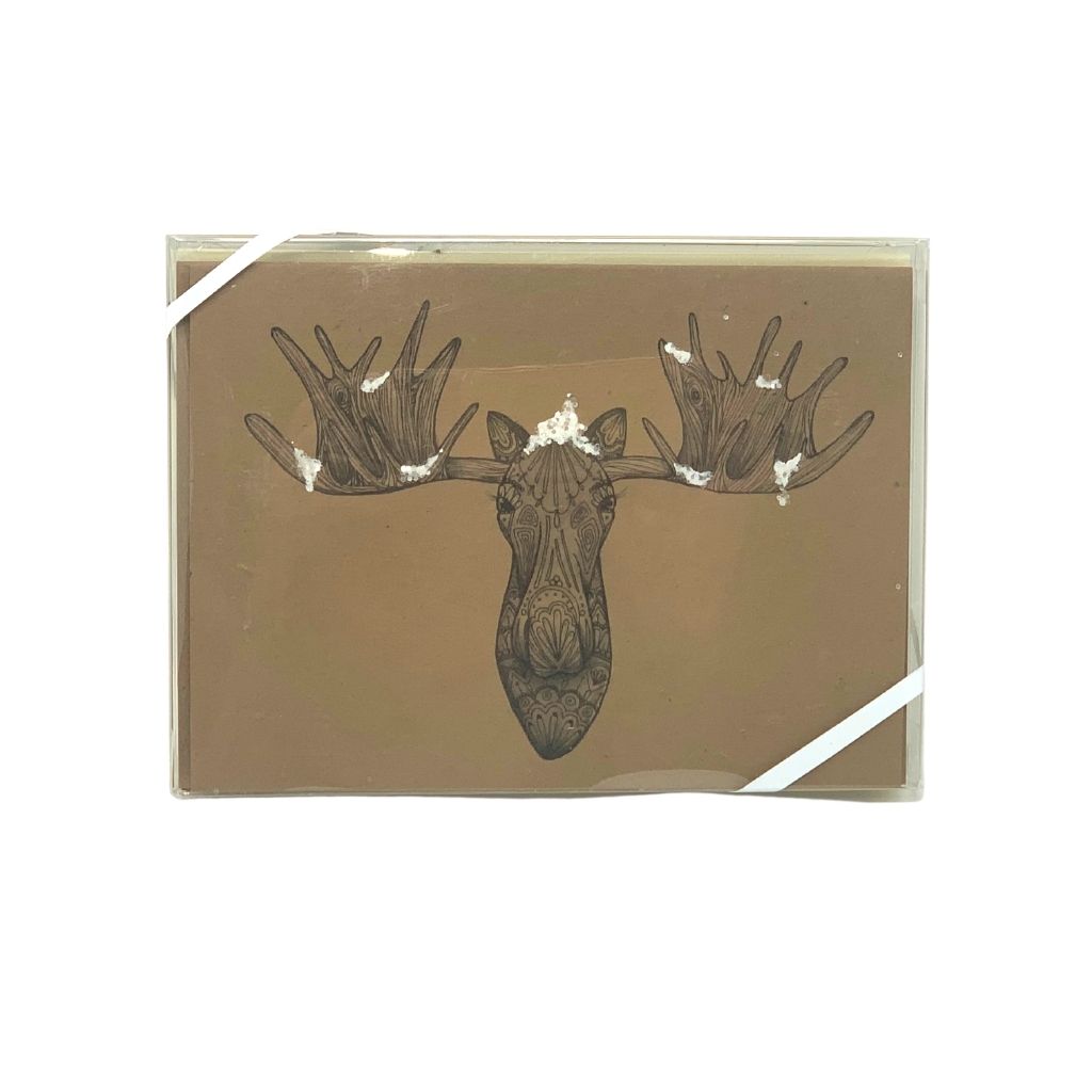 Snowy Moose Winter Card pack of 6