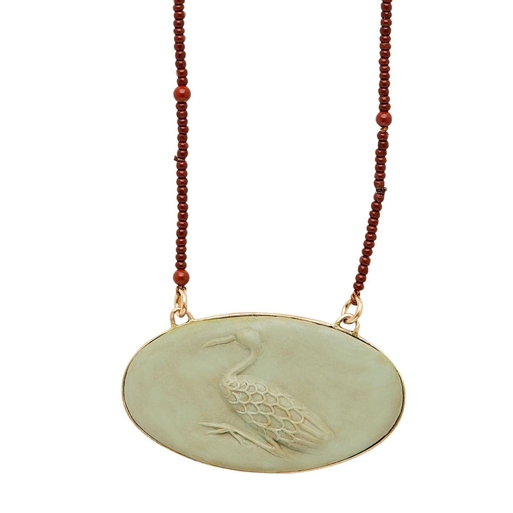 Crane Cameo Pendant