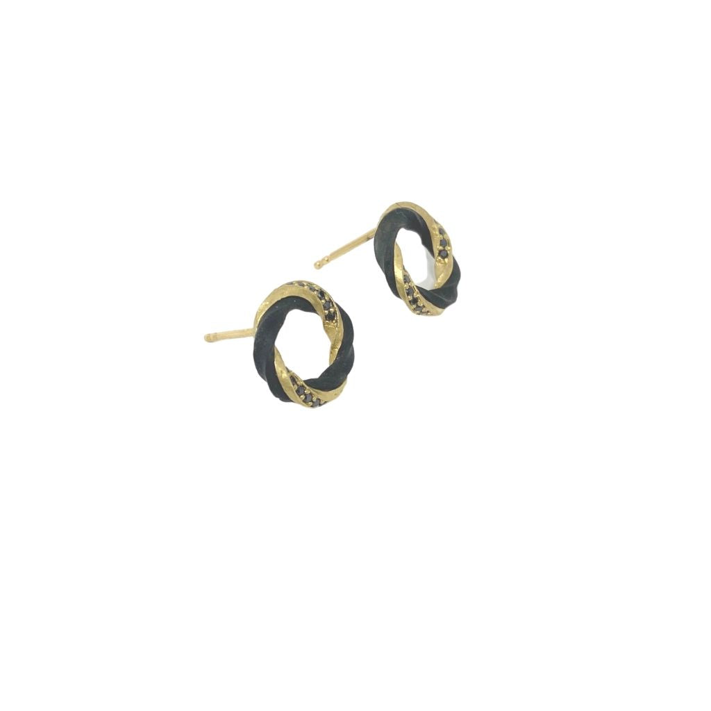 Eclipse Black Diamond Stud Earrings