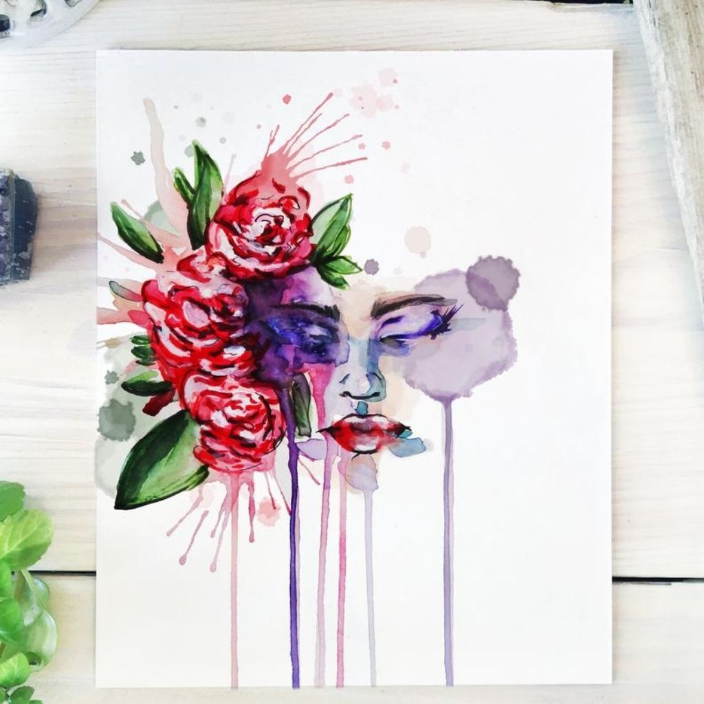 Flower Drip Art Card