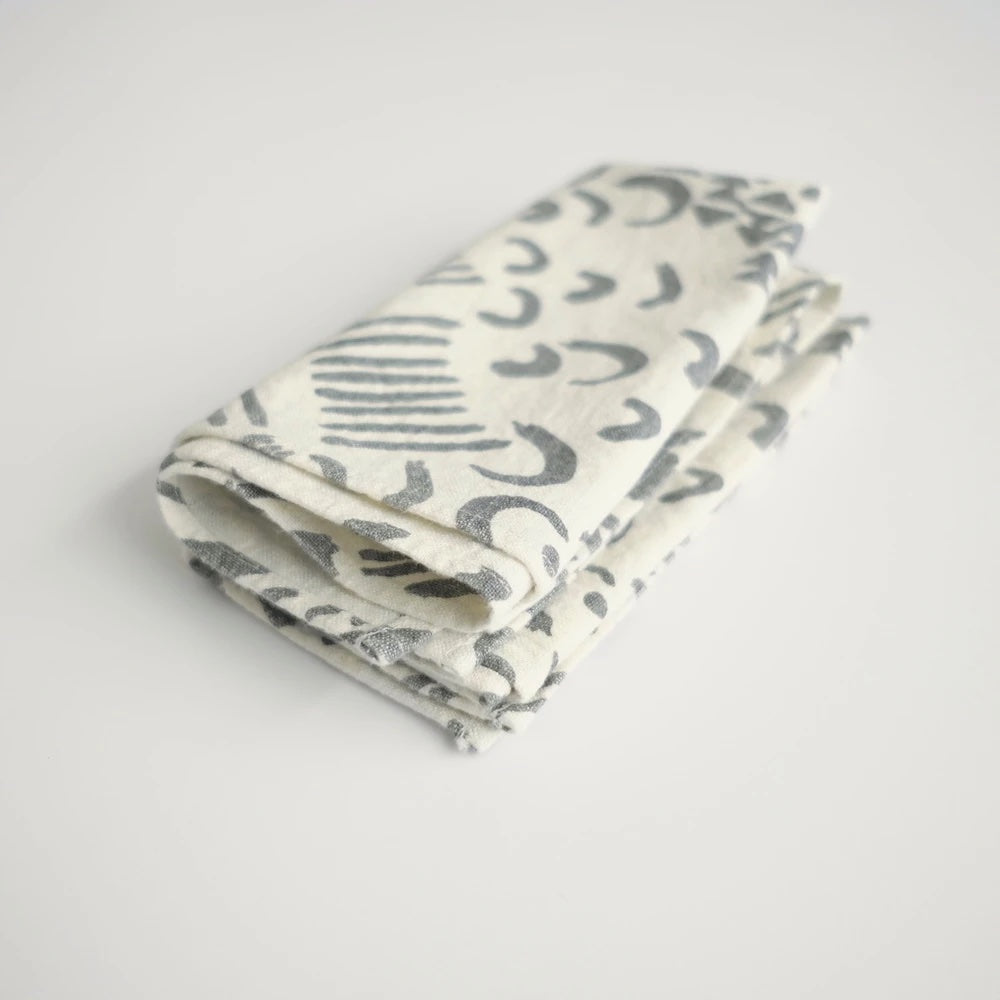 Napkins + Set of 2 + Dashes & Moons Charcoal