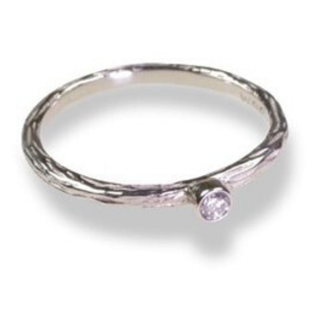 Pebble Stacking Ring + White Gold