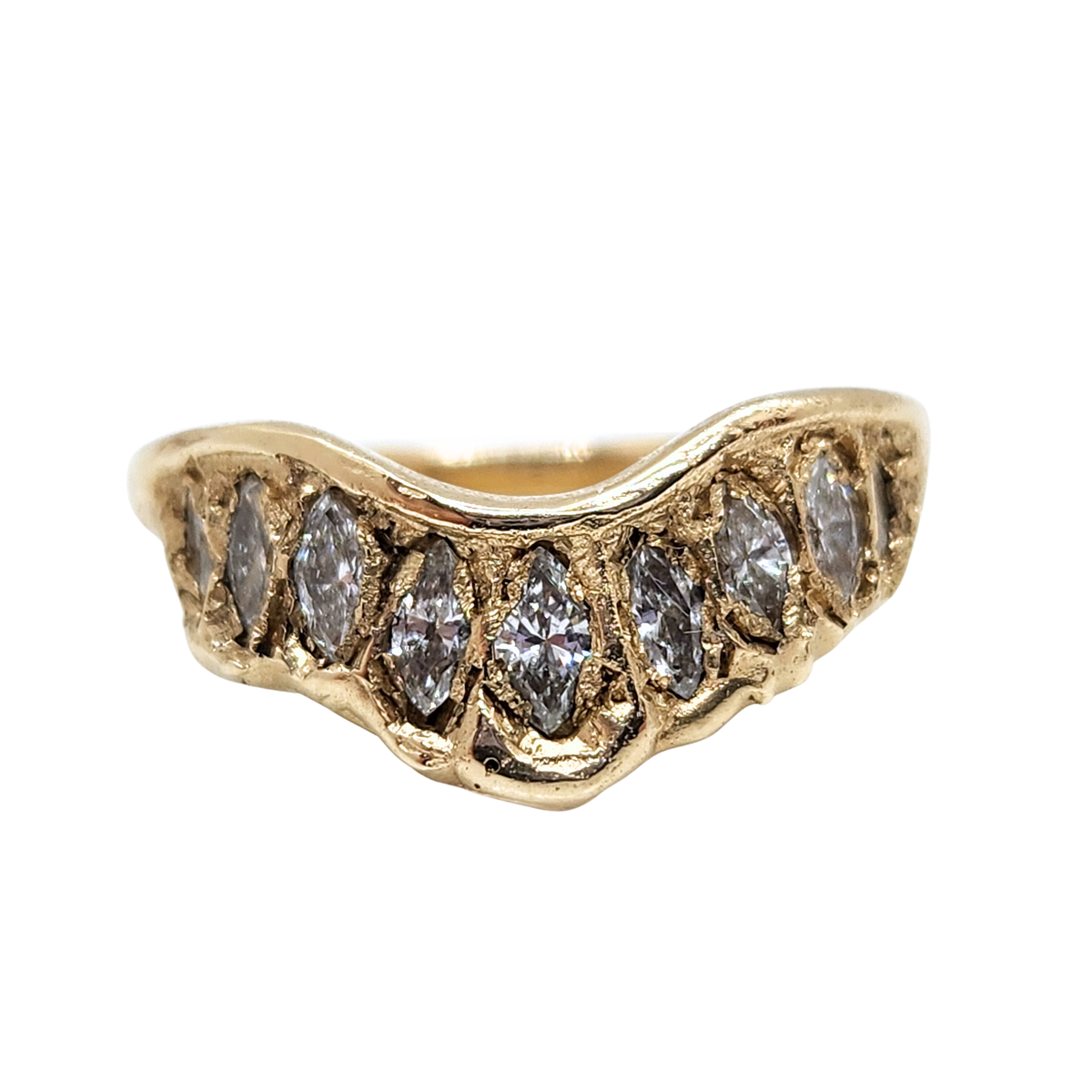 Marquise + V-Shape Scatter Ring