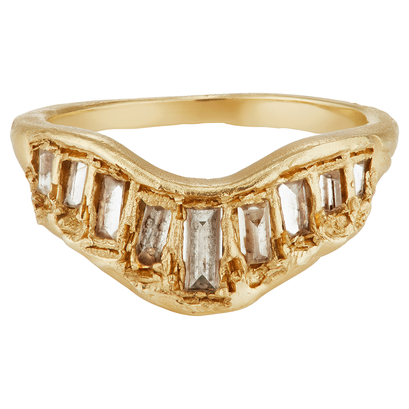 Soft White Marquise Diamond + V-Shape Ring